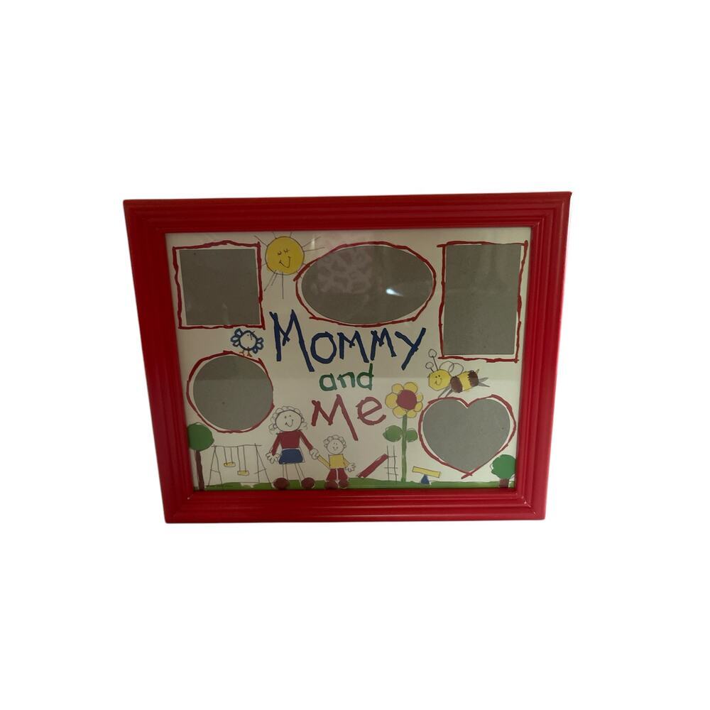 New‎ Mommy and Me Collage Wood  Picture Red Frame